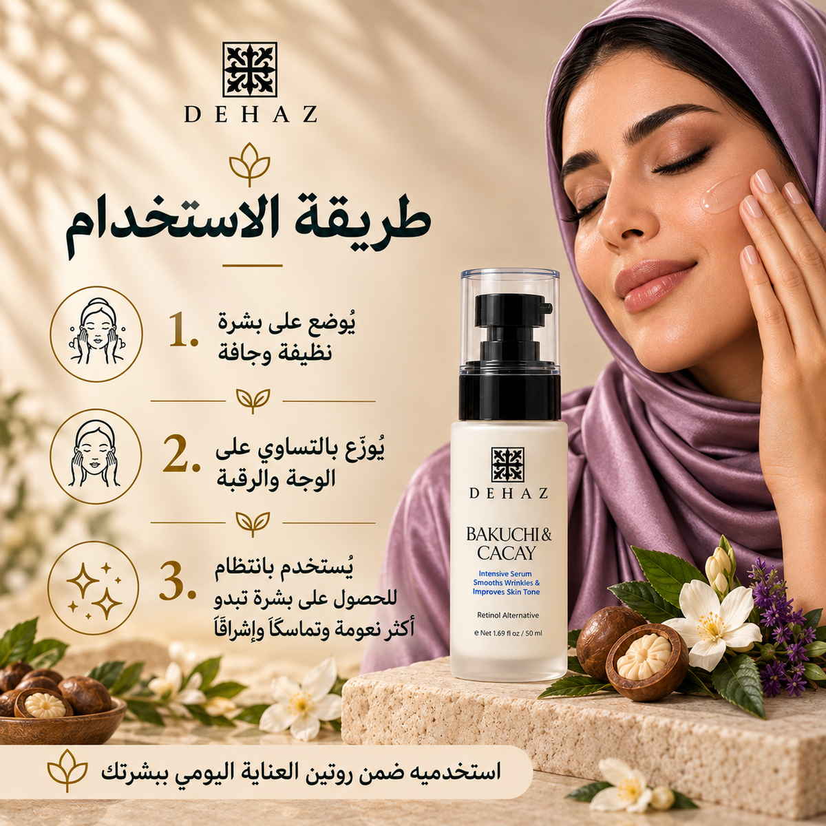 سيروم باكوتشيول وكاكاي المكثف من ديهاز |  DEHAZ BAKUCHIOL & CACAY Intensive Serum
