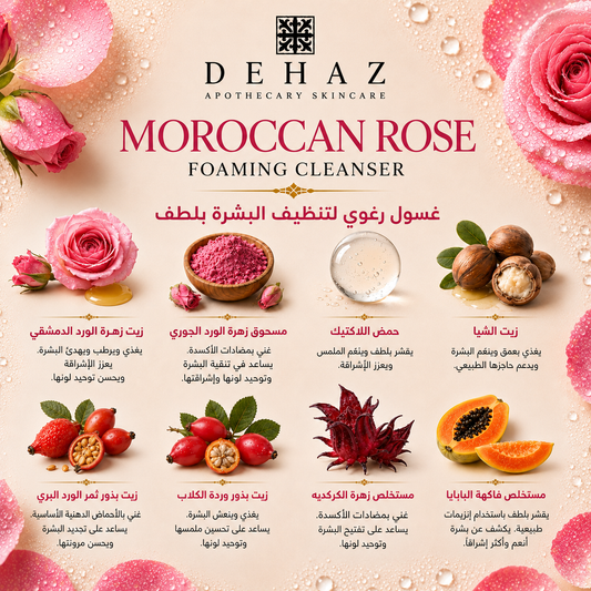 منظف الورد المغربي الرغوي من ديهاز | DEHAZ Moroccan Rose Foaming Cleanser