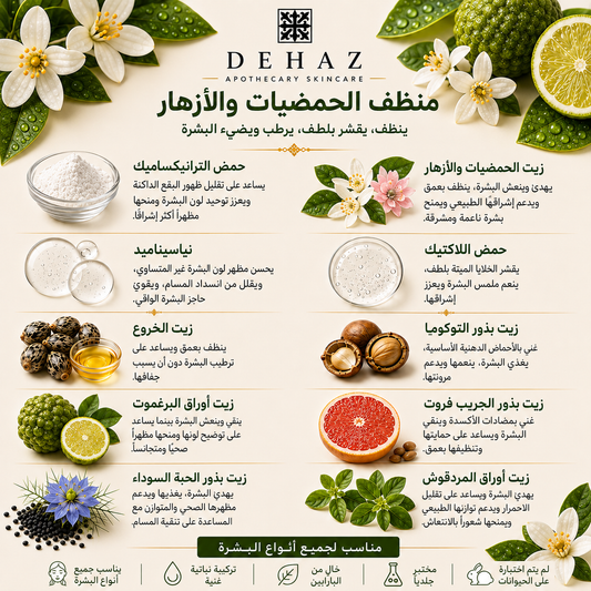 🍊 منظف الحمضيات وزهور البرتقال من ديهاز | DEHAZ Citrus & Blossom Cleanser